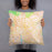 Person holding 18x18 Custom Malden Massachusetts Map Throw Pillow in Watercolor