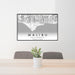 24x36 Malibu California Map Print Lanscape Orientation in Classic Style Behind 2 Chairs Table and Potted Plant
