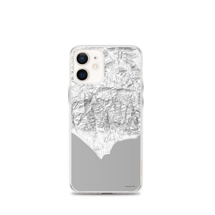Custom iPhone 12 mini Malibu California Map Phone Case in Classic