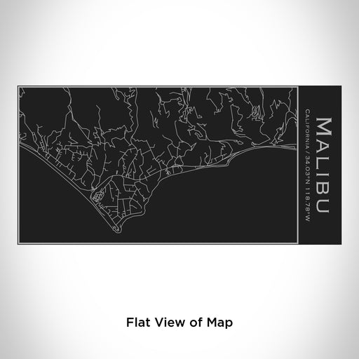 Rendered View of Malibu California Map Engraving on 17oz Stainless Steel Insulated Cola Bottle in Black