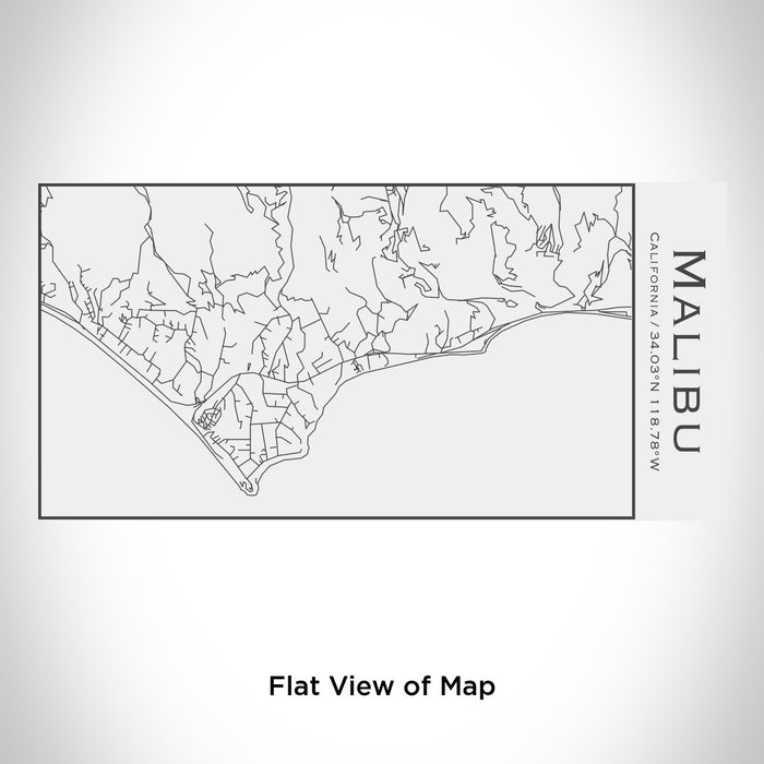 Rendered View of Malibu California Map Engraving on 17oz Stainless Steel Insulated Cola Bottle in White
