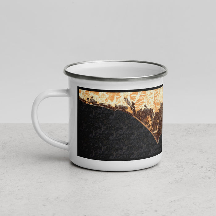 Left View Custom Malibu California Map Enamel Mug in Ember