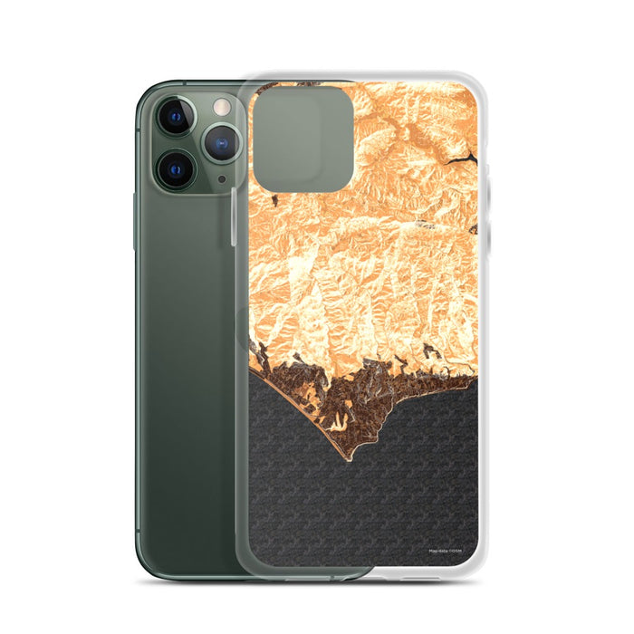 Custom Malibu California Map Phone Case in Ember