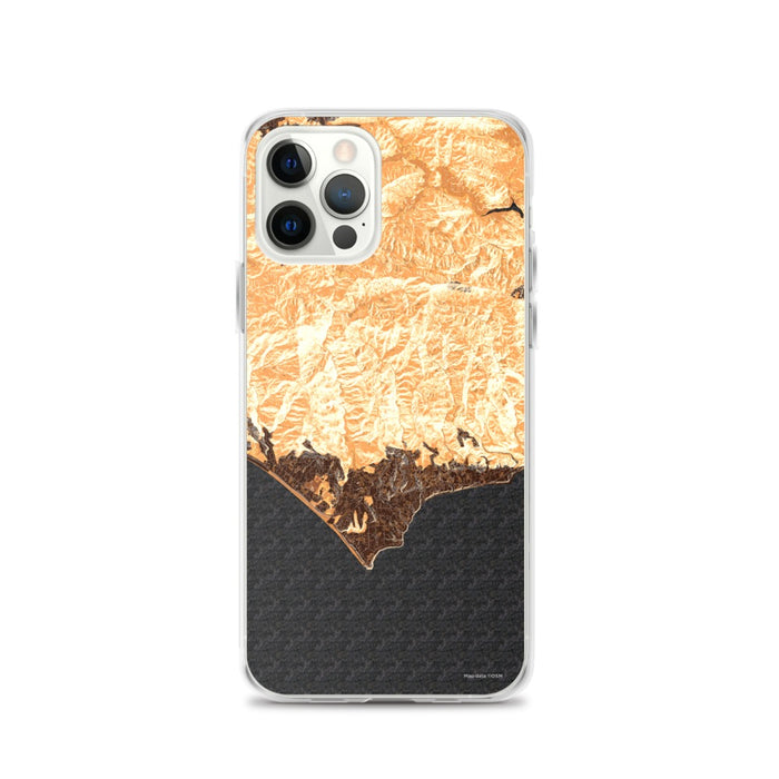 Custom iPhone 12 Pro Malibu California Map Phone Case in Ember