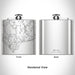 Rendered View of Malibu California Map Engraving on 6oz Stainless Steel Flask