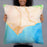 Person holding 22x22 Custom Malibu California Map Throw Pillow in Watercolor