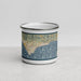 Front View Custom Malibu California Map Enamel Mug in Woodblock