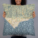 Person holding 22x22 Custom Malibu California Map Throw Pillow in Woodblock