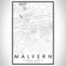 Malvern Pennsylvania Map Print Portrait Orientation in Classic Style With Shaded Background