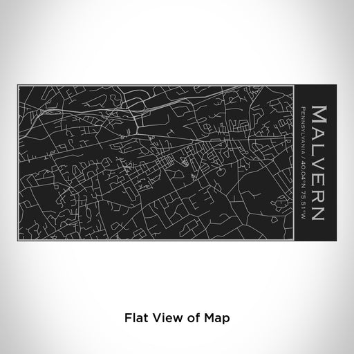 Rendered View of Malvern Pennsylvania Map Engraving on 17oz Stainless Steel Insulated Cola Bottle in Black