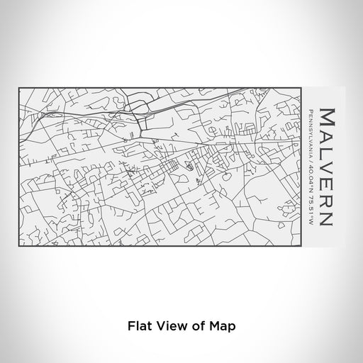 Rendered View of Malvern Pennsylvania Map Engraving on 17oz Stainless Steel Insulated Cola Bottle in White