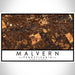 Malvern Pennsylvania Map Print Landscape Orientation in Ember Style With Shaded Background