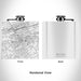 Rendered View of Malvern Pennsylvania Map Engraving on 6oz Stainless Steel Flask in White