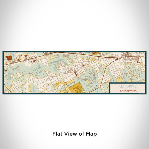 Flat View of Map Custom Malvern Pennsylvania Map Enamel Mug in Woodblock
