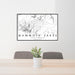 24x36 Mammoth Lakes California Map Print Lanscape Orientation in Classic Style Behind 2 Chairs Table and Potted Plant