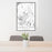24x36 Mammoth Lakes California Map Print Portrait Orientation in Classic Style Behind 2 Chairs Table and Potted Plant