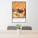 24x36 Mammoth Lakes California Map Print Portrait Orientation in Ember Style Behind 2 Chairs Table and Potted Plant