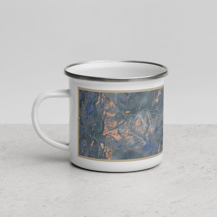Left View Custom Mammoth Lakes California Map Enamel Mug in Afternoon