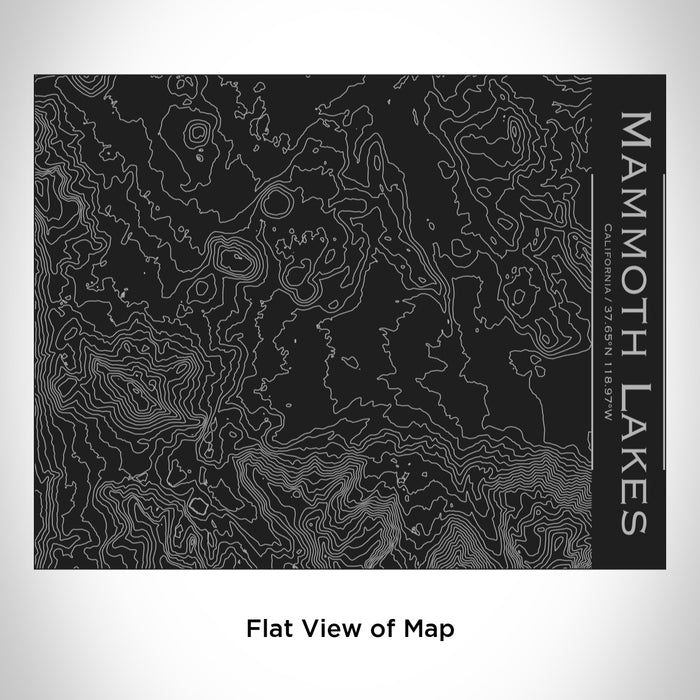 Rendered View of Mammoth Lakes California Map Engraving on 20oz Stainless Steel Insulated Bottle with Bamboo Top in Black