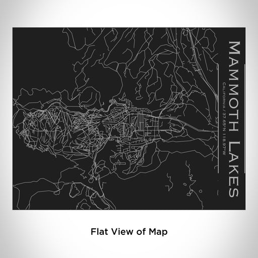 Rendered View of Mammoth Lakes California Map Engraving on 20oz Stainless Steel Insulated Bottle with Bamboo Top in Black