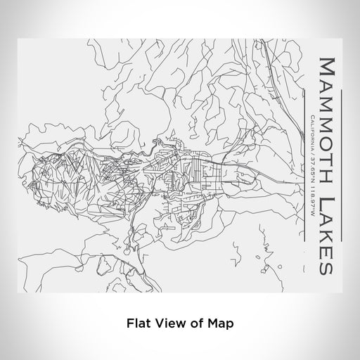Rendered View of Mammoth Lakes California Map Engraving on 20oz Stainless Steel Insulated Bottle with Bamboo Top in White