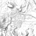 Mammoth Lakes California Map Print in Classic Style Zoomed In Close Up Showing Details