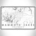 Mammoth Lakes California Map Print Landscape Orientation in Classic Style With Shaded Background