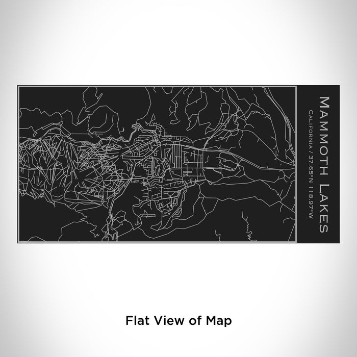 Rendered View of Mammoth Lakes California Map Engraving on 17oz Stainless Steel Insulated Cola Bottle in Black