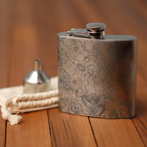 Mammoth Lakes California Custom Engraved City Map Inscription Coordinates on 6oz Stainless Steel Flask