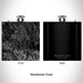 Rendered View of Mammoth Lakes California Map Engraving on 6oz Stainless Steel Flask in Black