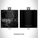 Rendered View of Mammoth Lakes California Map Engraving on 6oz Stainless Steel Flask in Black