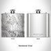 Rendered View of Mammoth Lakes California Map Engraving on 6oz Stainless Steel Flask