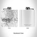Rendered View of Mammoth Lakes California Map Engraving on 6oz Stainless Steel Flask in White