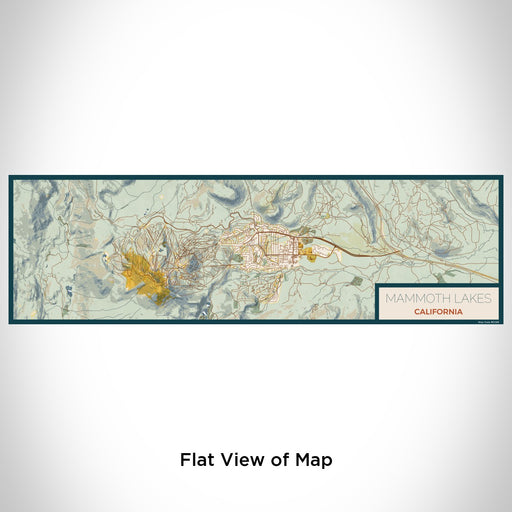 Flat View of Map Custom Mammoth Lakes California Map Enamel Mug in Woodblock