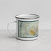 Left View Custom Mammoth Lakes California Map Enamel Mug in Woodblock