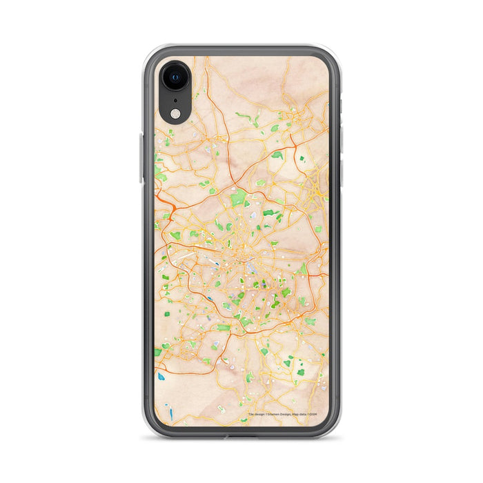 Custom Manchester England Map Phone Case in Watercolor