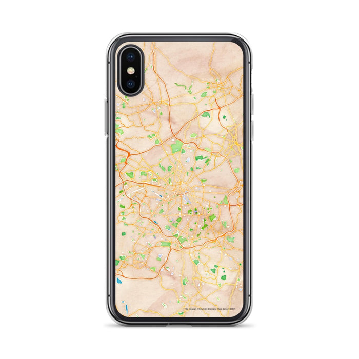 Custom Manchester England Map Phone Case in Watercolor