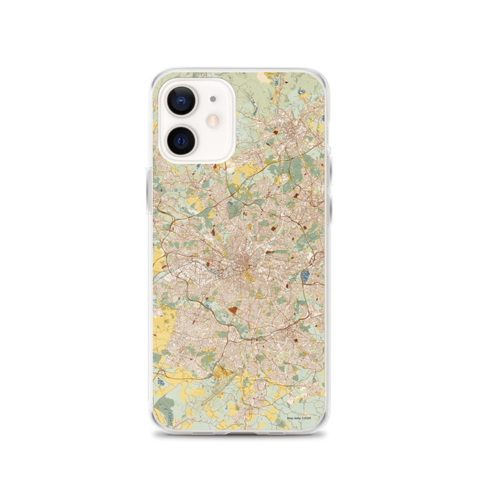 Custom Manchester England Map Phone Case in Woodblock