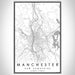 Manchester New Hampshire Map Print Portrait Orientation in Classic Style With Shaded Background
