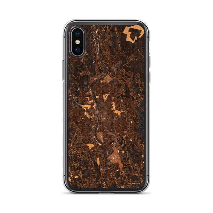 Custom Manchester New Hampshire Map Phone Case in Ember
