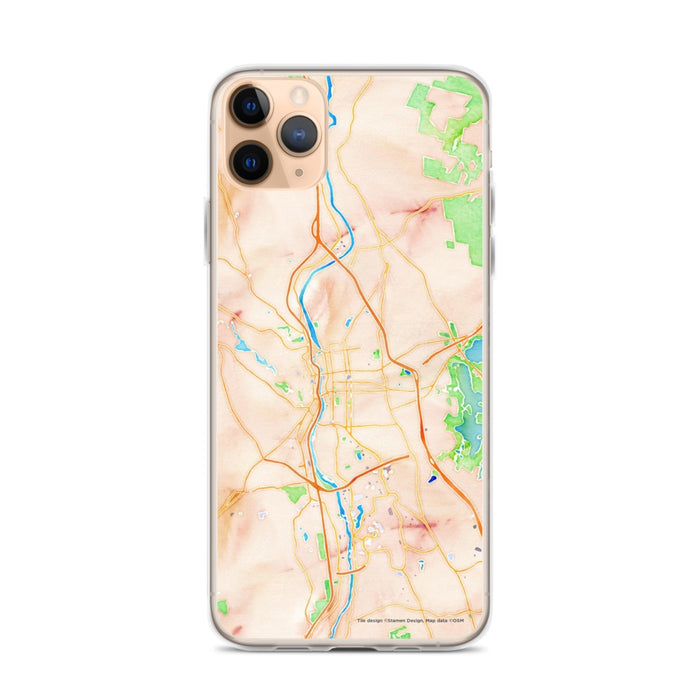 Custom Manchester New Hampshire Map Phone Case in Watercolor
