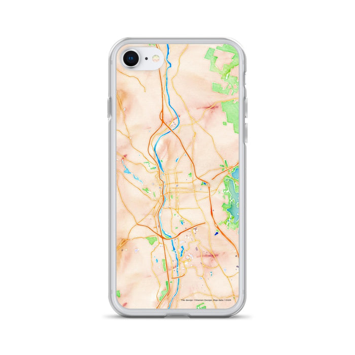 Custom Manchester New Hampshire Map iPhone SE Phone Case in Watercolor