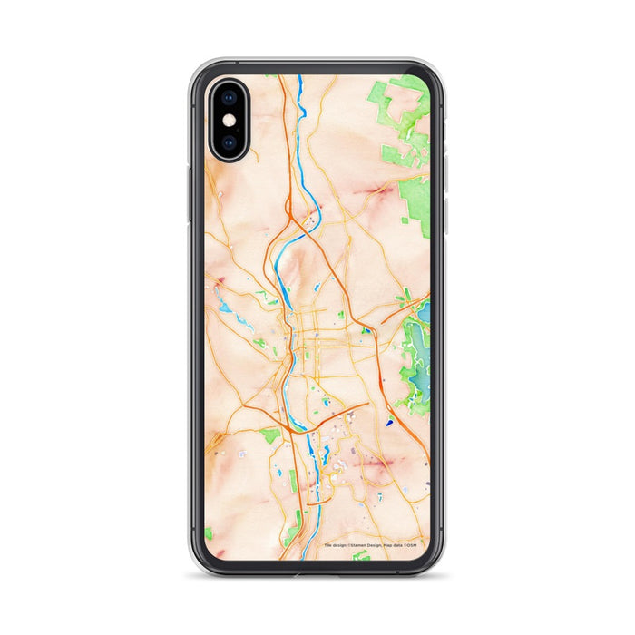 Custom Manchester New Hampshire Map Phone Case in Watercolor
