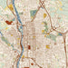 Manchester New Hampshire Map Print in Woodblock Style Zoomed In Close Up Showing Details