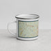 Left View Custom Manchester New Hampshire Map Enamel Mug in Woodblock