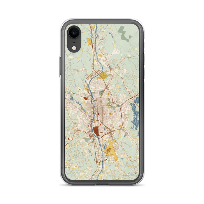 Custom Manchester New Hampshire Map Phone Case in Woodblock