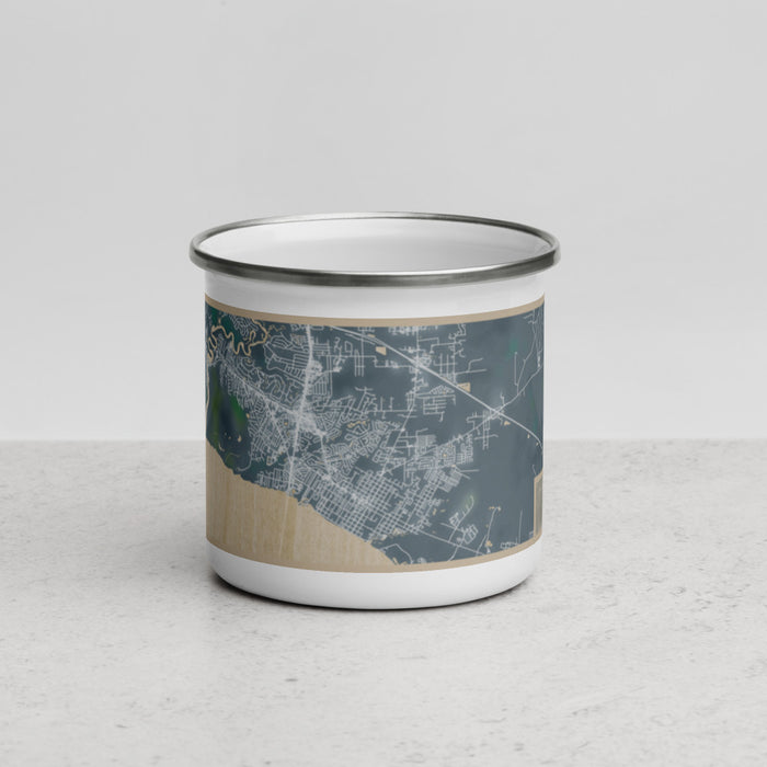 Front View Custom Mandeville Louisiana Map Enamel Mug in Afternoon