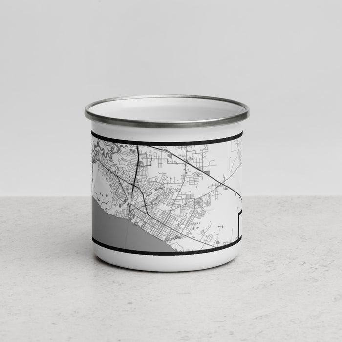 Front View Custom Mandeville Louisiana Map Enamel Mug in Classic