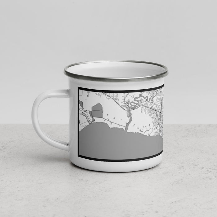 Left View Custom Mandeville Louisiana Map Enamel Mug in Classic