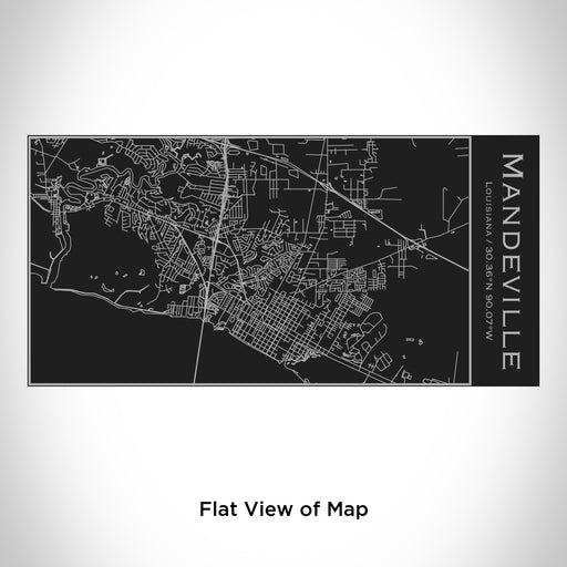 Rendered View of Mandeville Louisiana Map Engraving on 17oz Stainless Steel Insulated Cola Bottle in Black